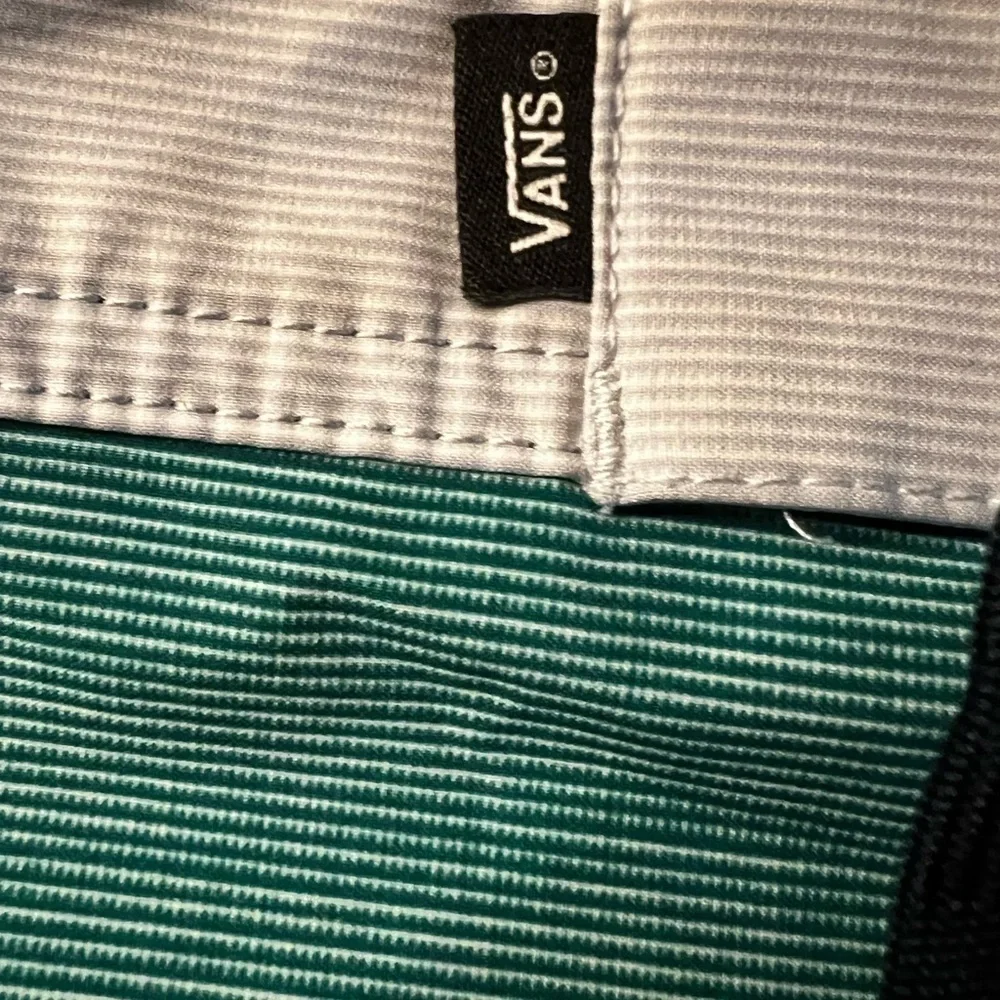 Vans Green, Blue and White Board Shorts with Color-Blocked Design Boys Size 12